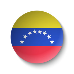 White paper circle with flag of Venezuela. Abstract illustration