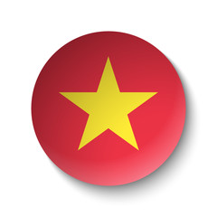 White paper circle with flag of Vietnam. Abstract illustration