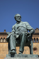 Fototapeta na wymiar Italian Composer Giuseppe Verdi statue Busseto