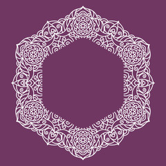 vector, contour illustration, frame, interlacing, abstraction, design element, mandala. ornamental doodle background.