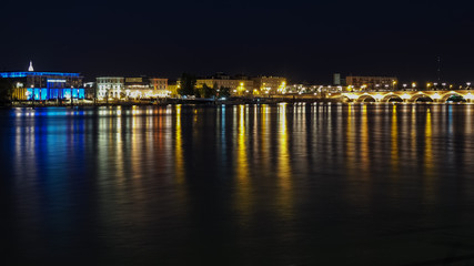 View across the River Garonne in Bordeaux at Night