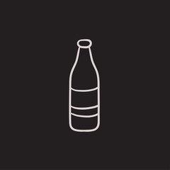 Glass bottle sketch icon.