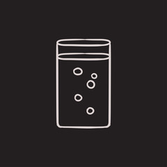 Glass of water sketch icon.