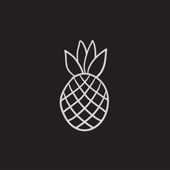 Pineapple sketch icon.
