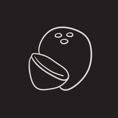 Coconut sketch icon.