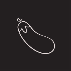 Eggplant sketch icon.