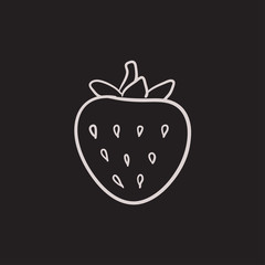 Strawberry sketch icon.