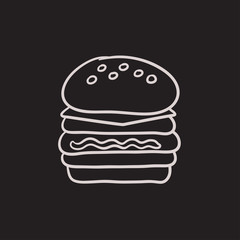 Double burger sketch icon.