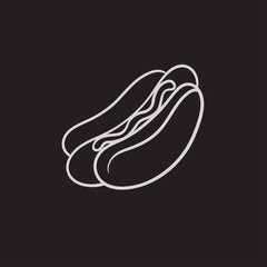 Hotdog sketch icon.