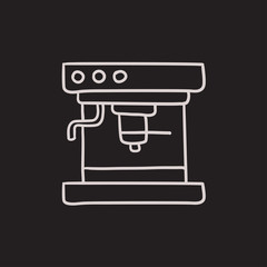 Coffee maker sketch icon.