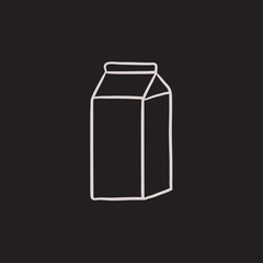 Packaged dairy product sketch icon.