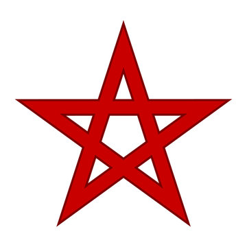 Pentagram symbol icon on white.