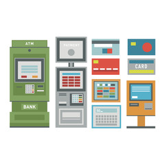 ATM icons vector set