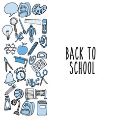 back to school set supplies icon vector illustration design