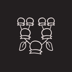 Family tree sketch icon.