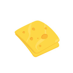Delicious fresh sliced cheese vector isolated