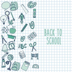 back to school set supplies icon vector illustration design