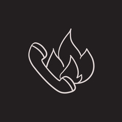 Hotline sketch icon.