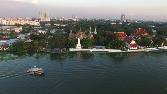 aerial view of koh kred prathumthani out skirt of bangkok thailand capital