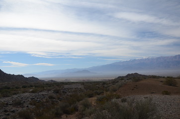 Mountains and haze in Argentina desert