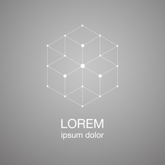 simple hexagon logo design concept, vector logo template