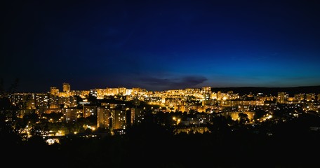 Night view of Bratislava city night lights