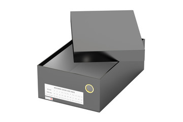 empty black shoebox, 3D rendering