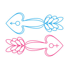 XXX erotic symbols isolated vector illustration