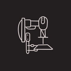 Industrial automated robot sketch icon.