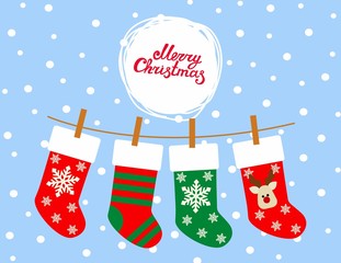 Christmas Socks vector background