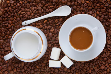 coffee milk top view