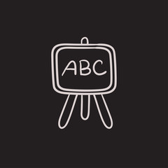 Board on stand sketch icon.