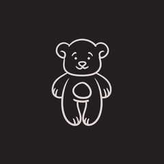 Teddy bear sketch icon.
