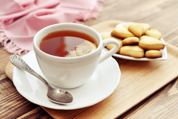 Cup of tea with lemon