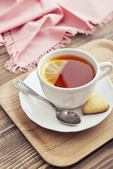 Cup of tea with lemon