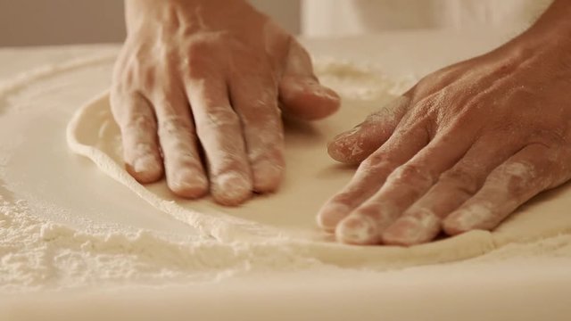 Kneading dough in slow motion