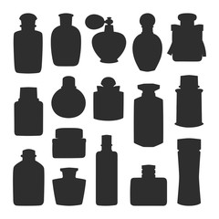 Perfume bottle vector set.