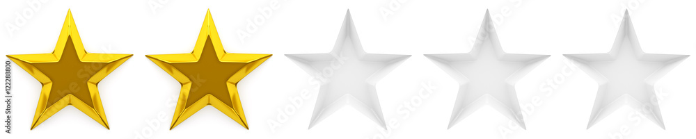 Poster zero to five star review or rating - 3d rendering