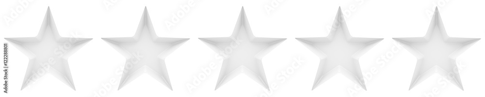 Wall mural zero to five star review or rating - 3d rendering