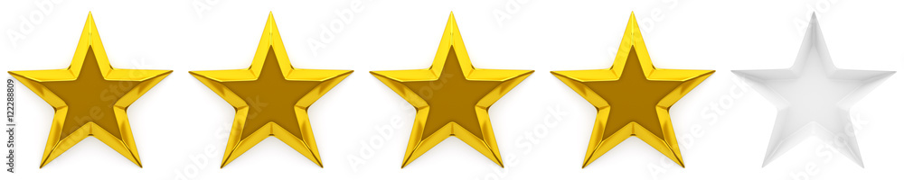 Sticker zero to five star review or rating - 3d rendering