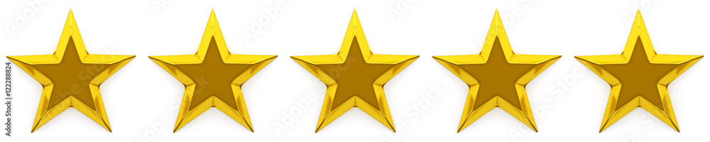 Sticker zero to five star review or rating - 3d rendering