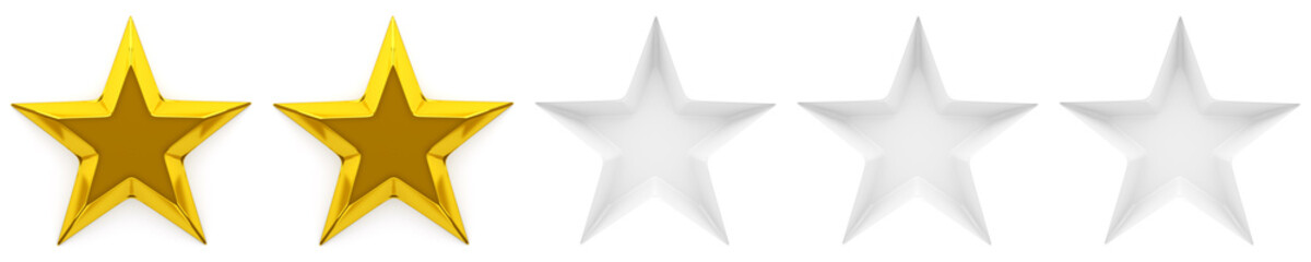 Obraz premium Zero to five star review or rating - 3d rendering