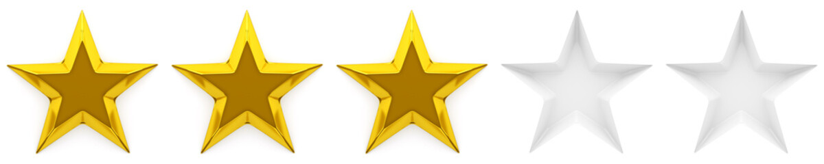 Zero to five star review or rating - 3d rendering