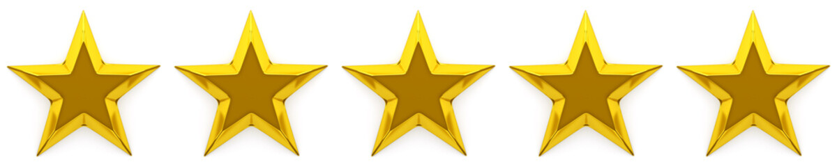 Zero to five star review or rating - 3d rendering