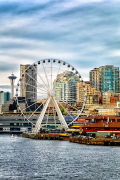 Seattle Waterfront Vertical. Copy Space