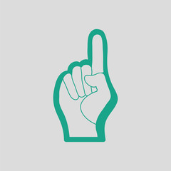 Fan foam hand with number one gesture icon