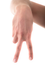Letter '&ntilde;' in sign language, on a white background