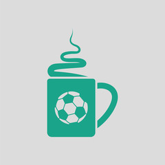 Obraz premium Football fans coffee cup with smoke icon