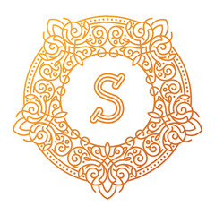 Monogram bage logo vector