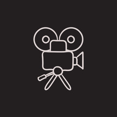 Video camera sketch icon.